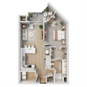 1 bedroom floorplan
