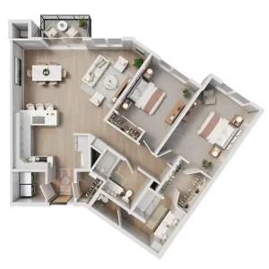 2 bedroom floorplan