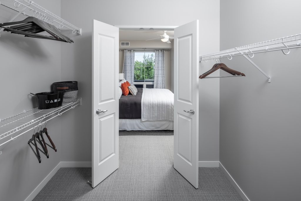 bedroom with walk-in closet