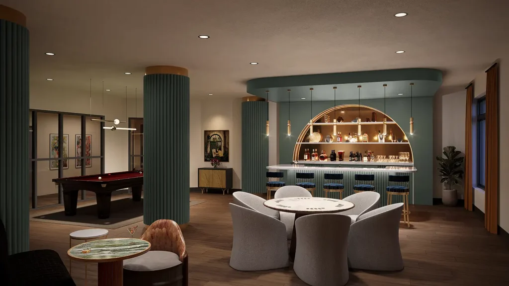 speakeasy bar and gameroom